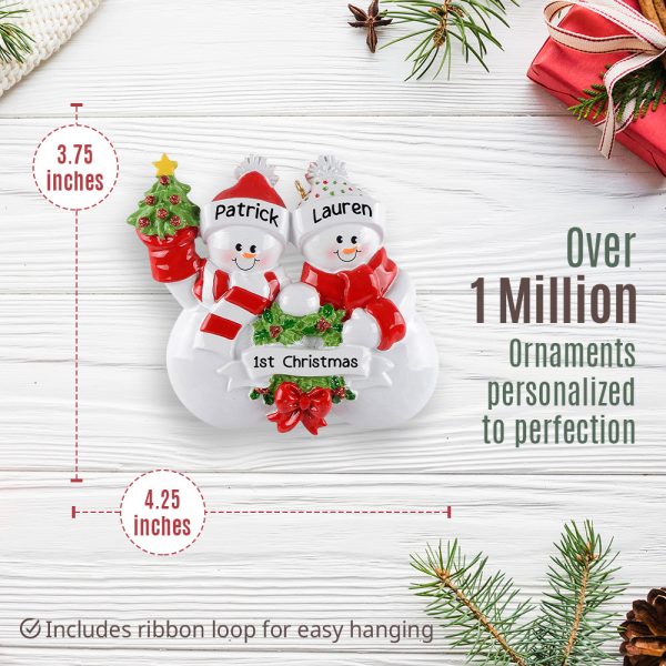 Christmas Snow Couple Ornament Online now