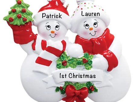 Christmas Snow Couple Ornament Online now