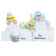 Snowball Fight Family of 3 Personalized Ornament Cheap