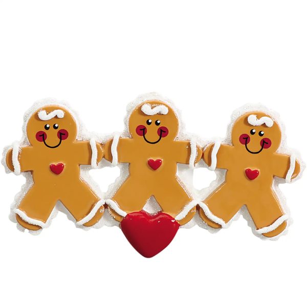 Gingerbread Family of 3 Christmas Ornament For Cheap