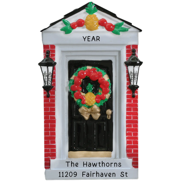 Red Brick Home Door Personalized Ornament Sale