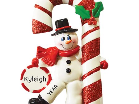 Candy Cane Snowman Christmas Ornament For Cheap