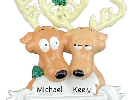 Reindeer Couple Christmas Ornament For Sale