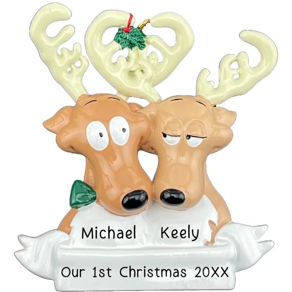 Reindeer Couple Christmas Ornament For Sale