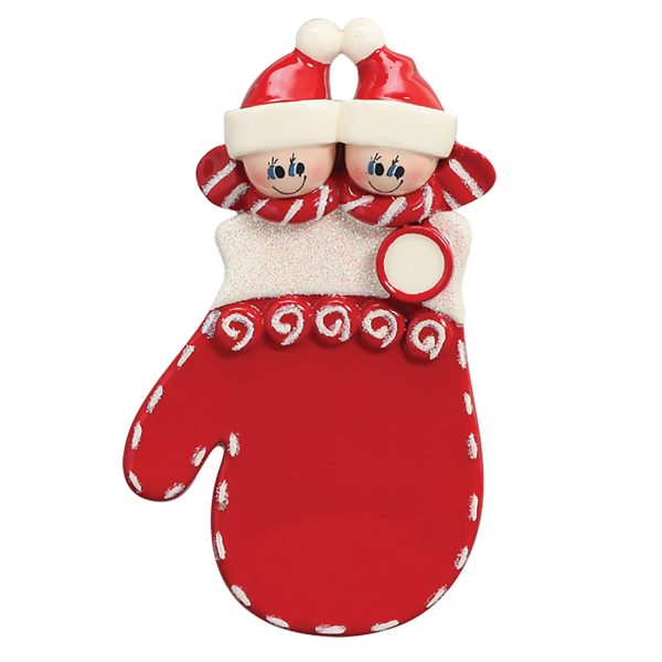 Red Mitten Couple Christmas Ornament Supply