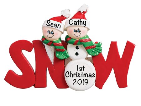 SNOW Couple Christmas Ornament Online Hot Sale