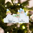 Snowball Fight Family of 3 Personalized Ornament Cheap