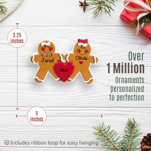 Gingerbread Love Couple Christmas Ornament Discount