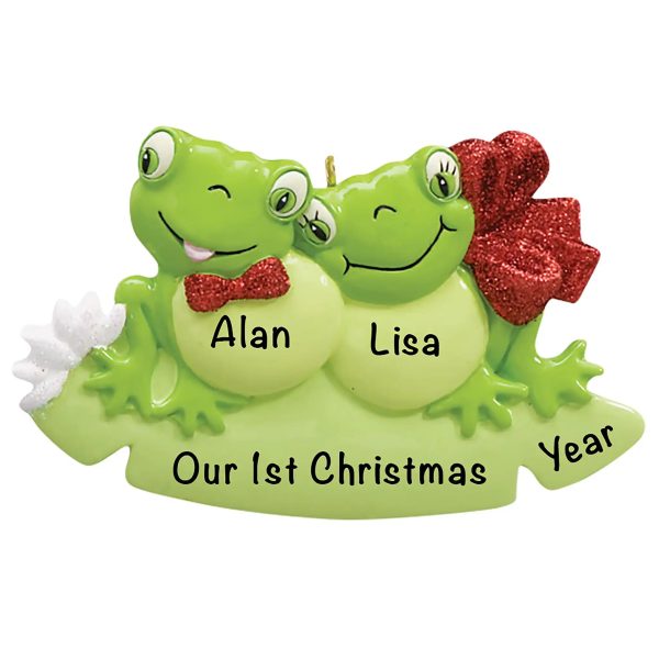 Frog Couple Christmas Ornament For Cheap