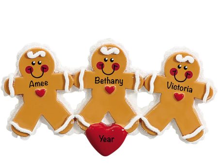 Gingerbread Family of 3 Christmas Ornament For Cheap