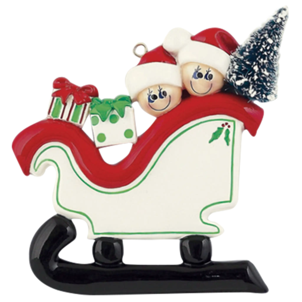 Sleigh Tree Family of 2 Personalized Ornament Online now