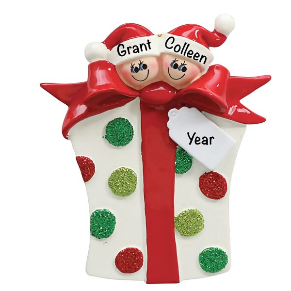 Gift Box Couple Personalized Ornament Cheap