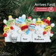 Snowball Fight Family of 9 Christmas Ornament For Sale