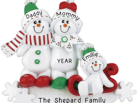 Snow Sled Family of 3 Christmas Ornament Hot on Sale