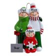 Snow Shovel Family of 3 Personalized Ornament For Cheap