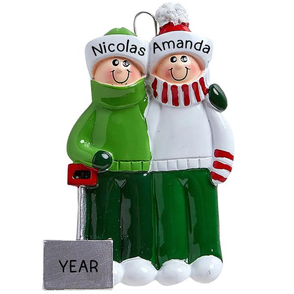 Snow Shovel Couple Personalized Ornament For Discount