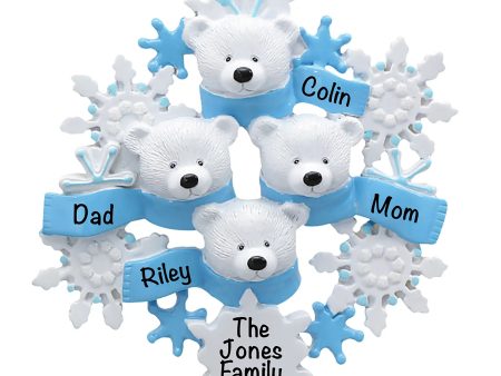 Polar Bear Family Of 4 Christmas Ornament Online Sale