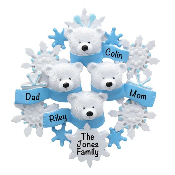 Polar Bear Family Of 4 Christmas Ornament Online Sale