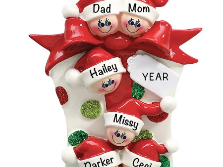 Gift Box Family of 6 Personalized Ornament For Cheap