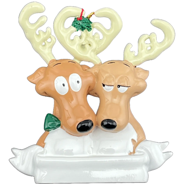 Reindeer Couple Christmas Ornament For Sale