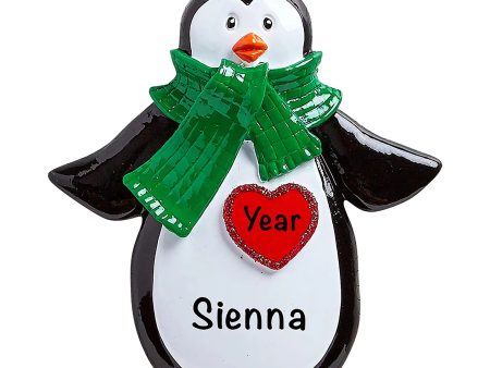 Penguin Red Heart Christmas Ornament Fashion