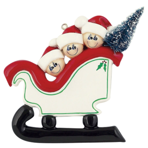 Sleigh Tree Family of 3 Christmas Ornament Online Sale