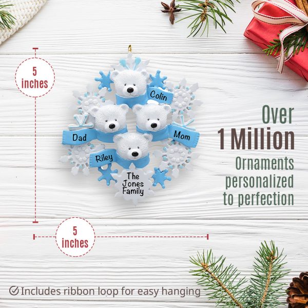 Polar Bear Family Of 4 Christmas Ornament Online Sale