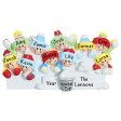 Snowball Fight Family of 10 Christmas Ornament Sale