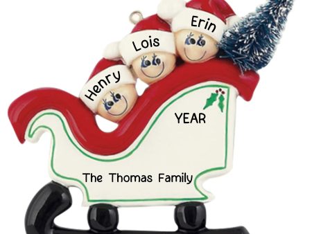 Sleigh Tree Family of 3 Christmas Ornament Online Sale