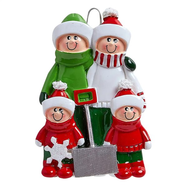 Snow Shovel Family of 4 Personalized Ornament Online Sale