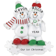 Snow Sled Couple Christmas Ornament Supply