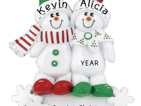 Snow Sled Couple Christmas Ornament Supply