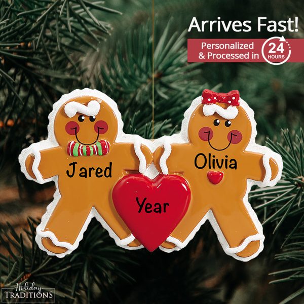 Gingerbread Love Couple Christmas Ornament Discount