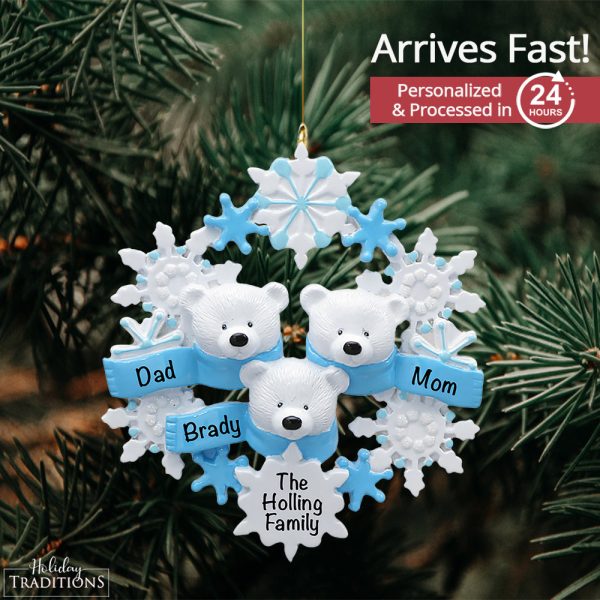 Polar Bear Family Of 3 Christmas Ornament Online Hot Sale